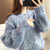 女式时尚针织毛衣9472(天蓝色 均码)第4张高清大图