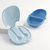 ALCOCO婴幼儿便携分隔辅食碗外出婴儿卡通餐具套装带叉勺带盖蓝色ZH8010蓝 卡通造型 方便携带第3张高清大图