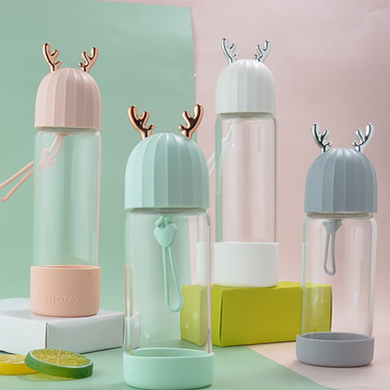 尚泰萌趣清新森系高硼硅玻璃杯290mlst8602耐冷耐热方便携带材质安全