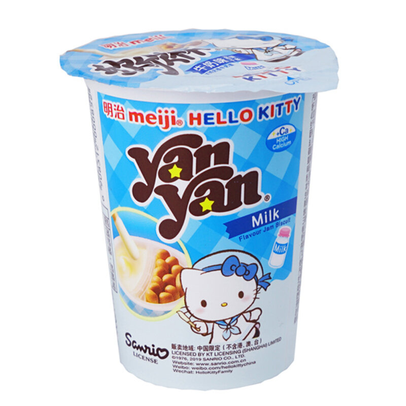 明治欣欣杯牛奶味酱饼干条25g6国美甄选