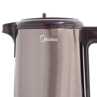 美的（Midea）W15E03A1电水壶（1.5L容量，食品级不锈钢，三层保温防烫防溢、进口温控食品级全钢一键锁水！）