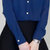 VEGININA 韩版长袖时尚翻领打底衬衣 3277(深蓝 XXL)第5张高清大图