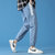 传奇保罗牛仔裤男潮牌2021年夏季薄款直筒宽松束脚休闲舒适长裤子（M-4XL）812302(蓝色 XL)第5张高清大图