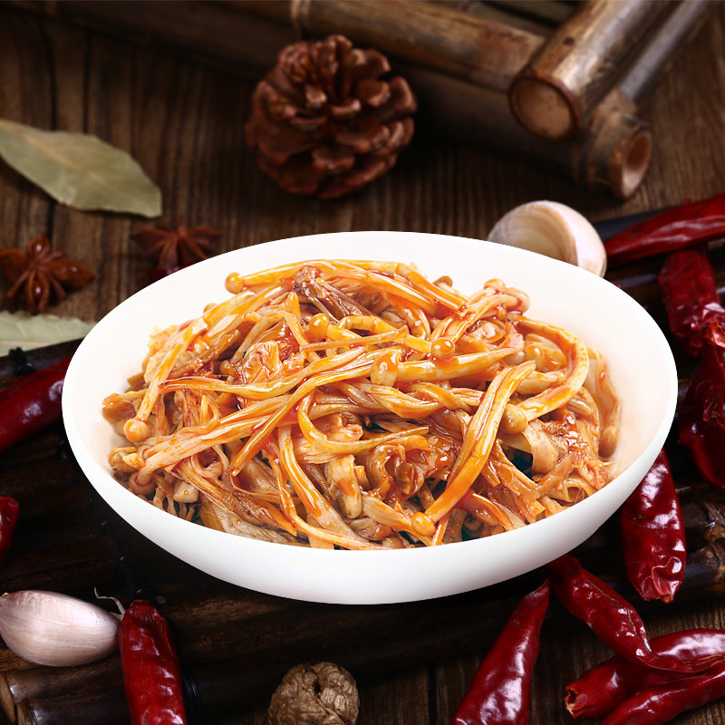 金大州金针菇经典香辣味家常五香味混合装288g共3袋装