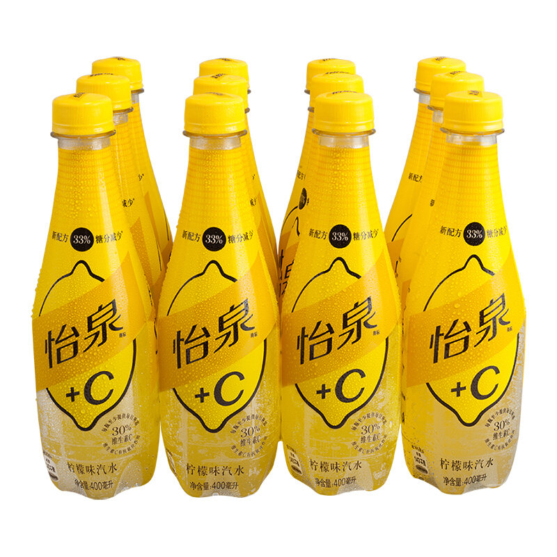 可口可乐怡泉schweppesc柠檬味汽水碳酸饮料400ml12瓶整箱装可口可乐