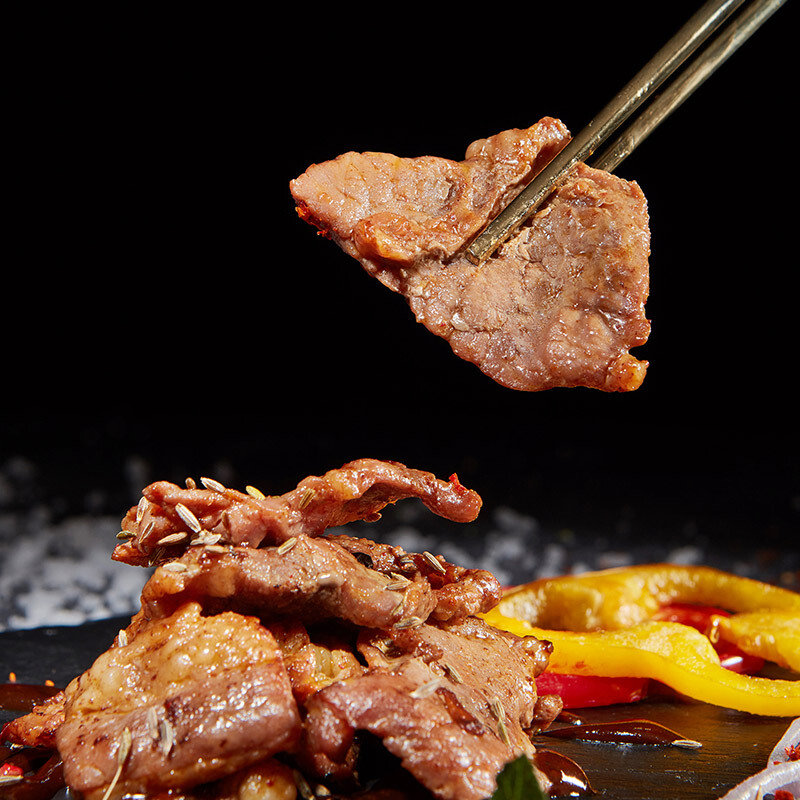 大庄园烤牛腹肉调理腌制牛肉生鲜烧烤食材烤肉食材烤盘500g国美超市