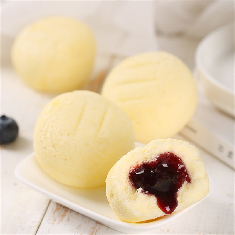 港荣蒸蛋糕蓝莓味蛋糕900g早餐食品手撕面包口袋吐司休闲零食小吃