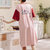 睡裙女夏短袖纯棉韩版时尚家居服休闲睡衣(粉红色 XL)第2张高清大图