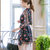 Mistletoe2017年秋季新款韩版女装修身碎花裙印花长袖雪纺连衣裙(黑色 XL)第2张高清大图