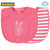 巴拉巴拉婴儿用品口水围兜秋装两件套女宝宝口水巾棉甜美(80cm 桃红)第2张高清大图