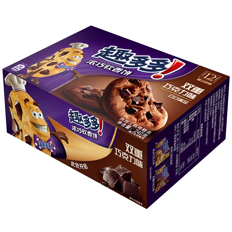 趣多多双重巧克力味曲奇饼干240g国美超市甄选