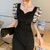 MISS LISA赫本风小黑裙女装小个子短袖连衣裙B1065(黑色 S)第3张高清大图