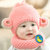 秋冬婴儿毛线帽0儿童3宝宝帽子6围巾两件套装12个月小孩加绒1-2岁(红咖)第4张高清大图