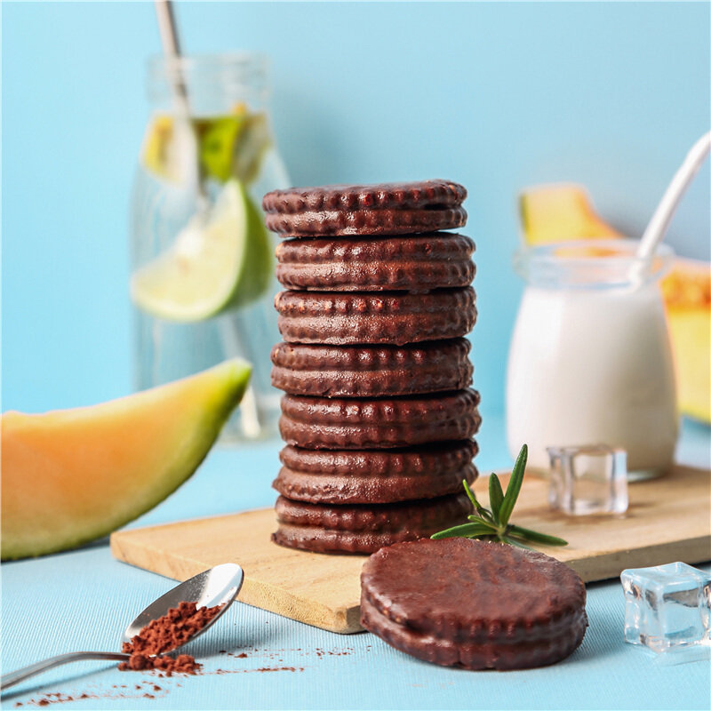 马奇新新巧克力涂层夹心饼干200g国美甄选