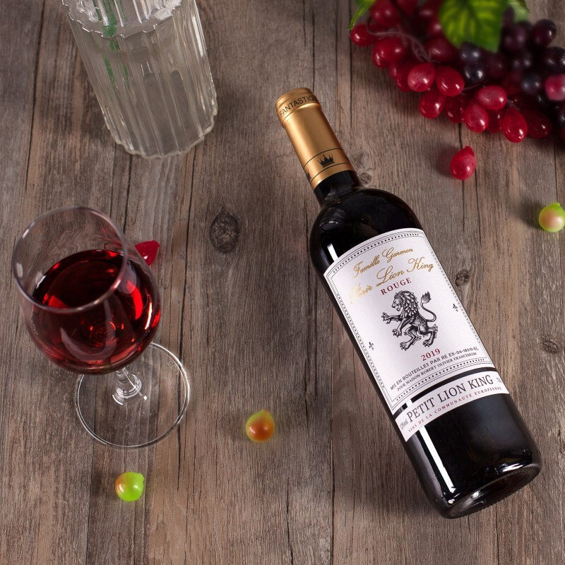 小狮王法国干红葡萄酒法国原瓶进口红酒13度13vol2019年双支礼盒装