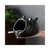 可爱卡通猫创意烟灰缸陶瓷家用客厅个性时尚潮流防飞灰大号烟灰缸(磨砂黑--哈欠猫（烟灰缸） 默认)第2张高清大图