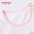 小米米minimoto薄款男女童短袖字型背心马甲无袖打底上衣(米白(粉红片印） 100cm（2-3岁）)第4张高清大图