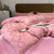 善纯韩式北欧风亲肤水洗剪花套件  海棠红1.5/1.8床床单款四件套（被套200*230） 简约时尚第5张高清大图