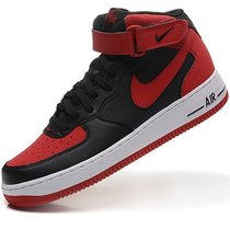 耐克高帮鞋Nike男鞋Force1乔丹一代休闲篮球鞋(黑红)