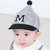 牛奶朋友 婴儿春秋条纹小星精灵鸭舌棒球帽婴儿帽4-24个月鸭舌帽(黑白条纹 50号帽围（49-51cm）)第5张高清大图