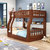 木巴家具 全实木儿童床上下铺木床双层床两层高低床子母床多功能组合带衣柜(1.2米直梯款C560)第2张高清大图