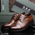 牧惠森2016男士圆头系带婚鞋男式正装商务皮鞋M0603(棕色 40)第5张高清大图