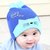 秋冬季婴儿帽子秋冬保暖套头帽韩版新生儿胎帽宝宝帽0-3-6-12个月(藏青色)第3张高清大图