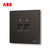 ABB官方旗开关插座面板轩致无框星空黑色系列USB+五孔一开单控双控错位二三插三孔16A电视电话电脑六类网插86型家用(电话电脑AF323-885)第2张高清大图