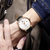 上海（SHANGHAI）手表 男全自动机械表809时尚皮带实用单历男士休闲腕表(橙色)第3张高清大图