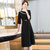MISS LISA韩版时尚气质中长款连衣裙大码裙子YWZ8112(黑色 XXXL)第4张高清大图