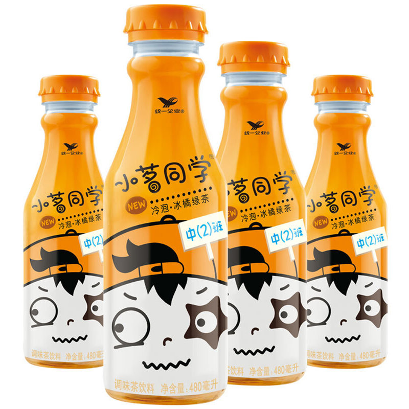 国美自营统一小茗同学冷泡冰橘绿茶茶饮料480ml15瓶