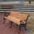 京好 公园长椅子休息椅 现代简约环保实木休闲铸铁户外凳子D67 到市自提(B款咖啡色长椅1把 长1.2米款2脚)第3张高清大图