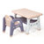 儿童桌椅组合套装家用幼儿园写字方桌椅组合宝宝学习画画书桌加厚(一桌两椅蓝灰色 默认版本)第5张高清大图
