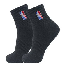 NBA袜子男休闲运动袜精梳棉袜刺绣篮球袜 3双装(短筒款 白色3双 默认尺码)